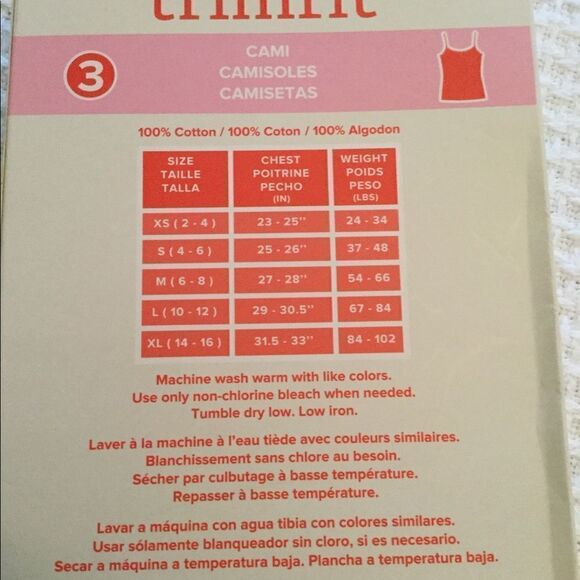 TRIMFIT 3 Camisoles Girls Size XS 2/4 - Picture 4 of 5